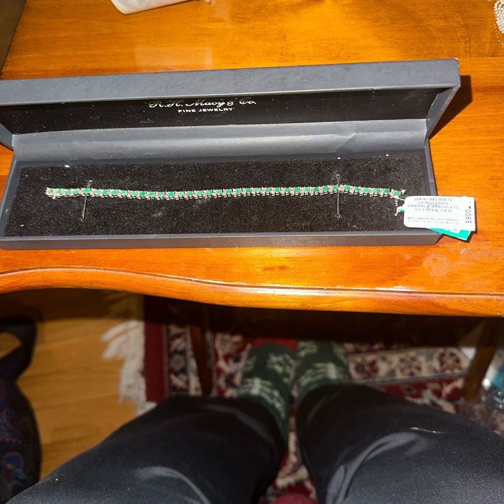 Effy emerald and diamond tennis bracelet - Picture 3 of 11